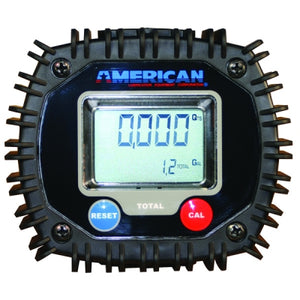 American Lube Equipment Stationary Digital Oil Meter Field Replaceable Electronics, 1/2" NPT (F) Inlet/Outlet TIM-615