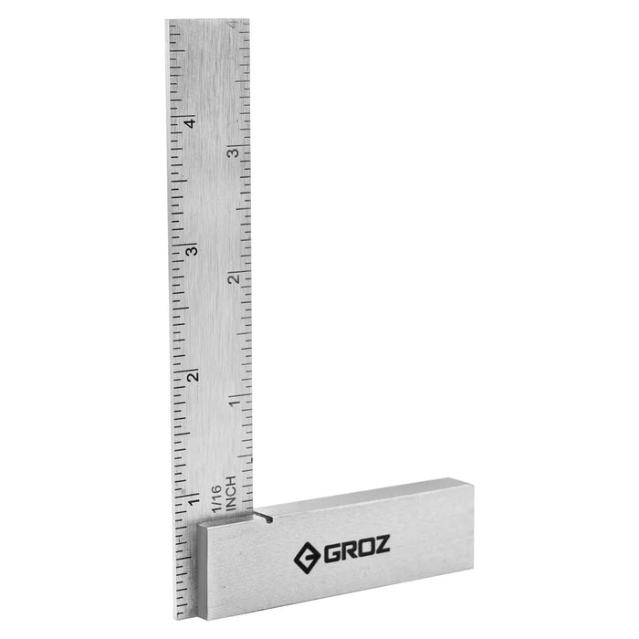 Groz General Purpose Graduated Workshop Steel Square - 4" or 6" 1142-3