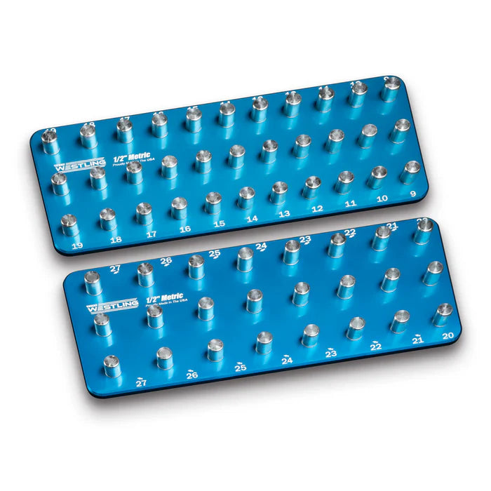 MT-RSR Westling USA 3 Row 8pc Socket Tray/Organizer Set - Engraved WES-001