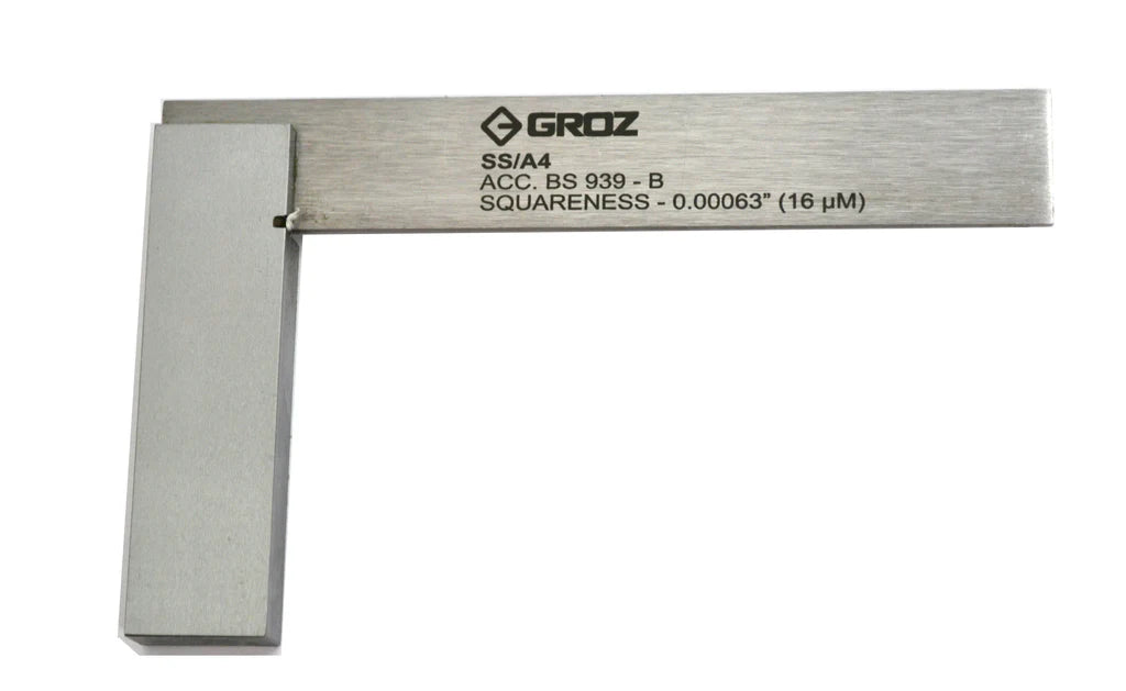 Groz Steel Precision Square, 2, 3, 4, and 6 inch, 16 Micron Squareness 1000