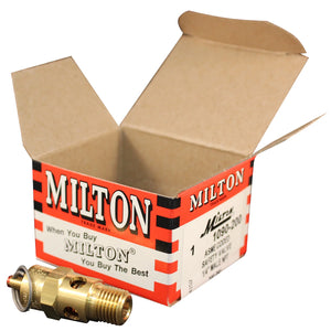 Milton 1090-200 1/4" MNPT ASME Safety Valve, 200 PSI Pop off Pressure