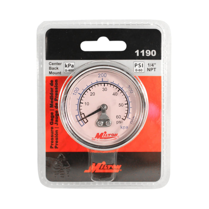 Milton 1190 1/4" NPT Mini Pressure Dial Gauge