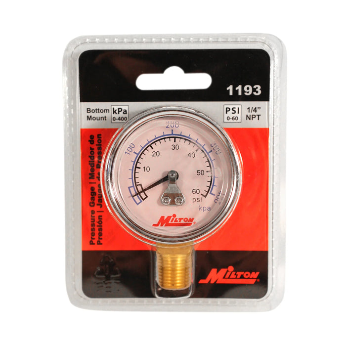 Milton 1193 1/4" NPT Pressure Dial Gauge