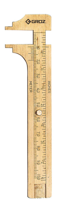 Groz 4" Pocket Brass Caliper, Internal and External 1304-1