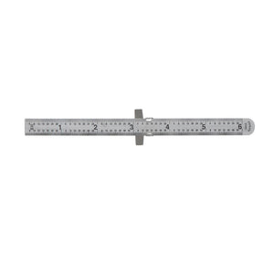 Groz Stainless Steel Pocket Ruler 6 inch, with Pocket Clip 1337