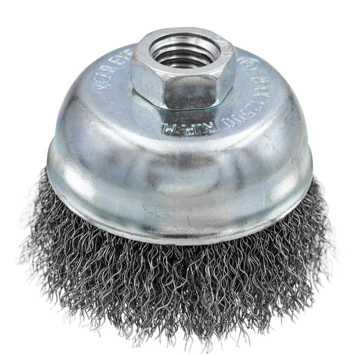MT-RSR Crimped Wire Wheel Brush, 3" x 5/8-11 AH - 0.014 Wire S-14076