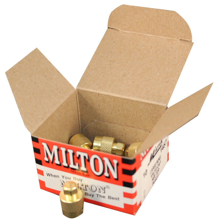 Milton 1457 Brass Screwdriver Type Valve Caps (Box of 10)