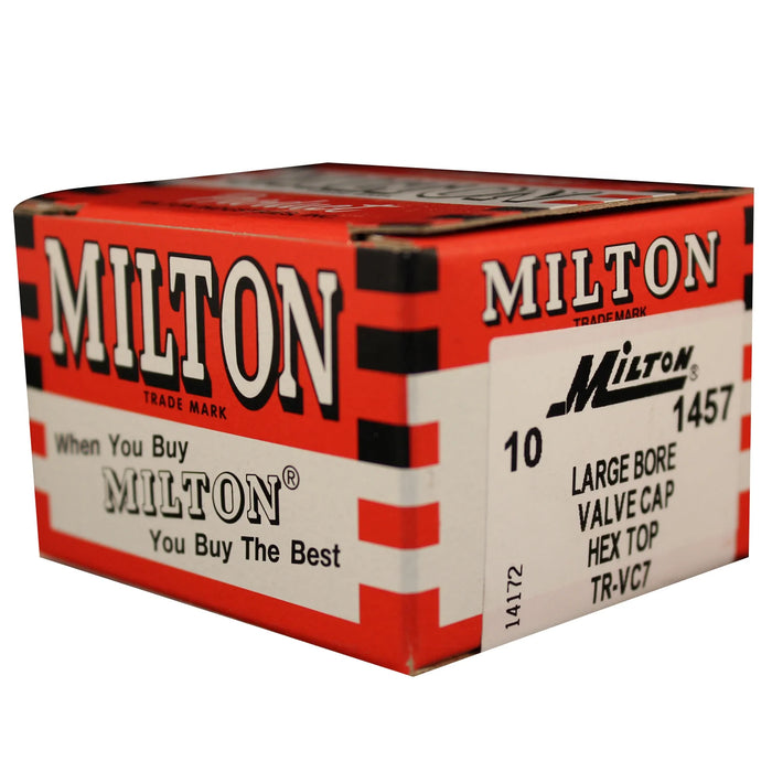 Milton 1457 Brass Screwdriver Type Valve Caps (Box of 10)