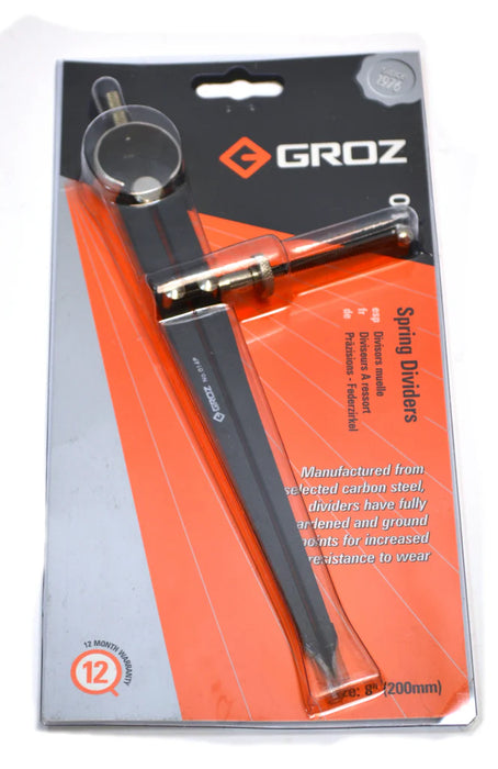Groz Craftsmen's Spring Divider, 8", Steel 1483