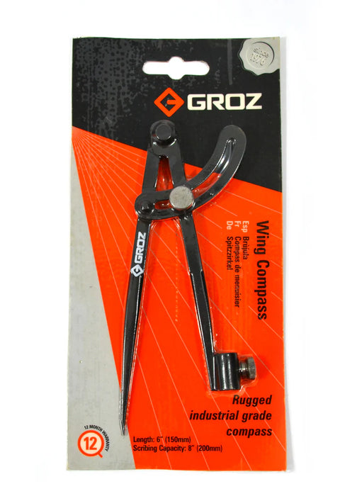 Groz Industrial Grade Wing Compass, with Pencil Holder 1550