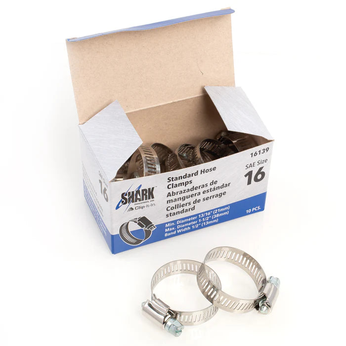 MT-RSR Hose Clamp - #16, Standard, Ventilated, Stainless - 10pk S-16139