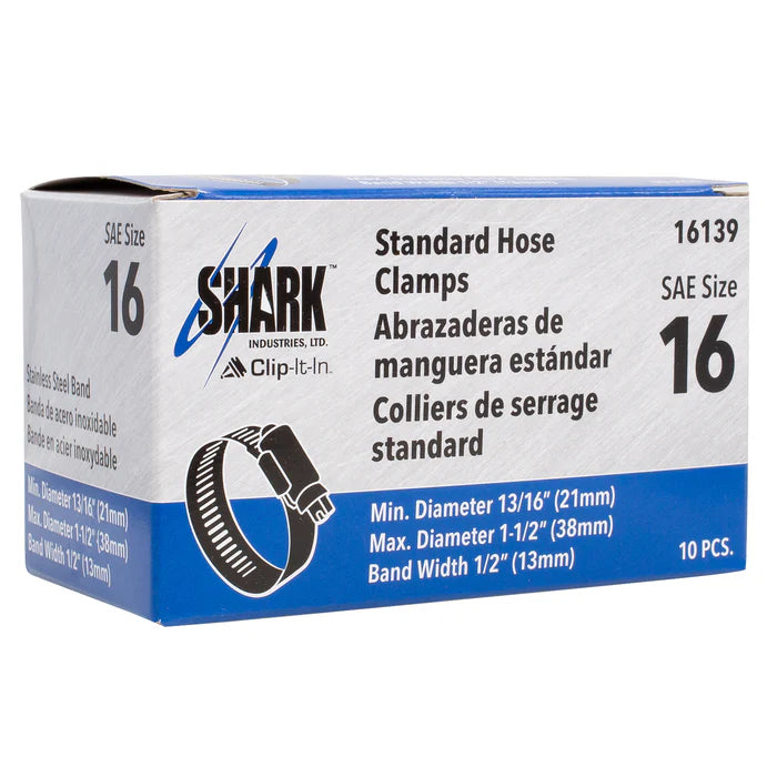 MT-RSR Hose Clamp - #16, Standard, Ventilated, Stainless - 10pk S-16139