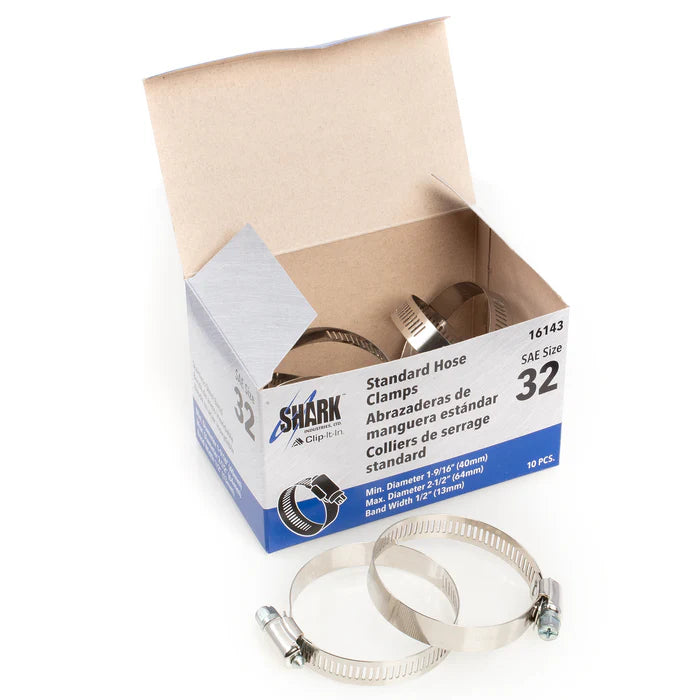 MT-RSR Hose Clamp - #32, Standard, Ventilated, Stainless - 10pk S-16143
