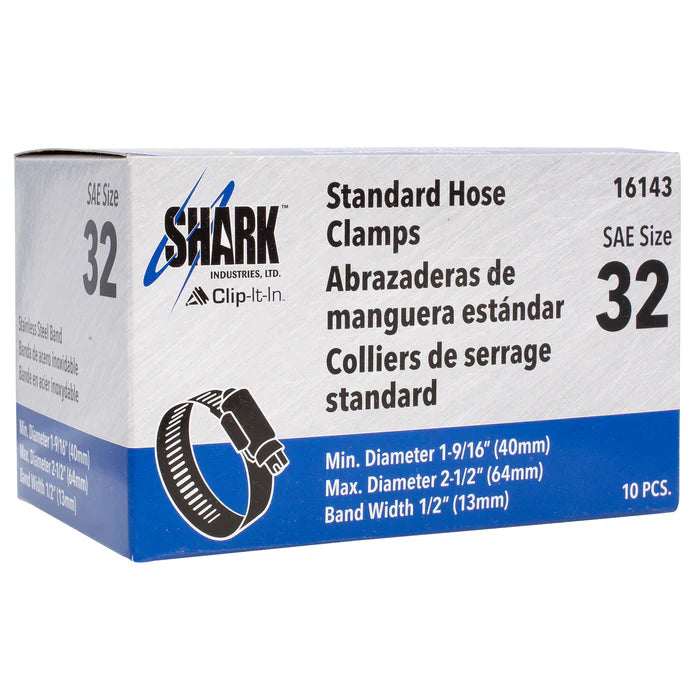 MT-RSR Hose Clamp - #32, Standard, Ventilated, Stainless - 10pk S-16143