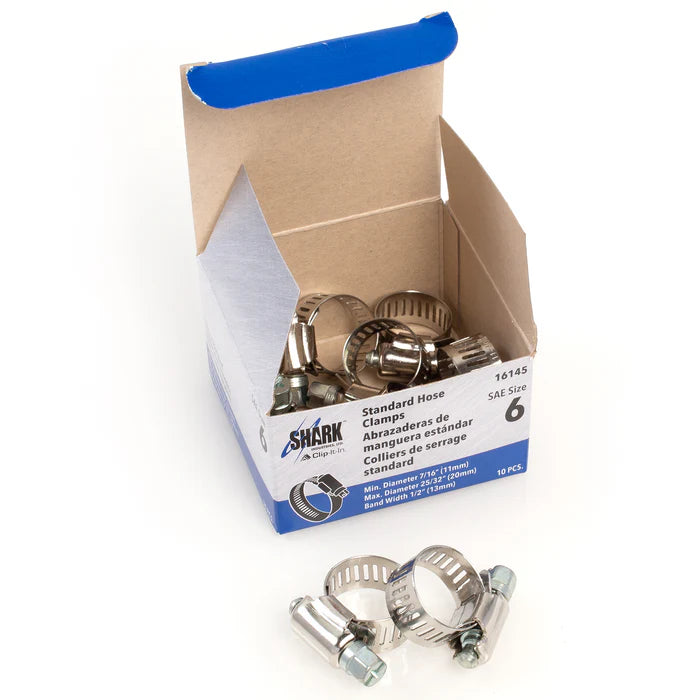 MT-RSR Hose Clamp - #6, Standard, Ventilated, Stainless - 10pk S-16145