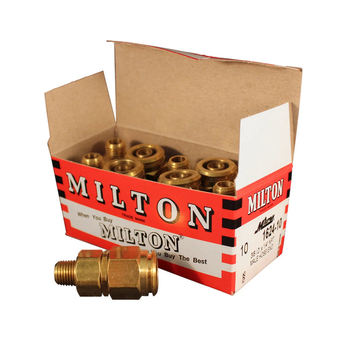 Milton 1624-10 3/8" MNPT Flex Hose Replacement Fitting (Box of 10)