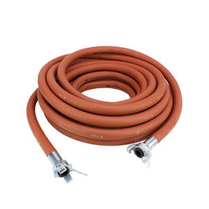 Milton 1638 Industrial Jackhammer 50' Red Rubber Air Hose w/ 3/4" Crimped Universal (Chicago) Coupling Connection Fitting, MADE IN USA
