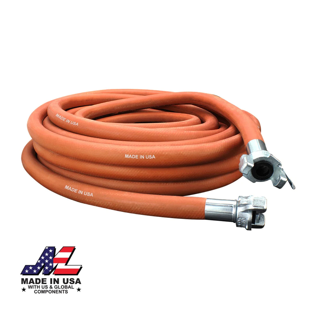 Milton 1638 Industrial Jackhammer 50' Red Rubber Air Hose w/ 3/4