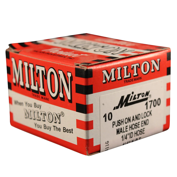 Milton 1700 1/4" MNPT 1/4" ID Push-on and Lock Fitting (Box of 10)