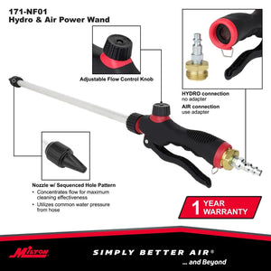 Zeeline 171-NF01 - Milton® 2-In-1 High Volume Hydro And Air Power Cleaning Wand