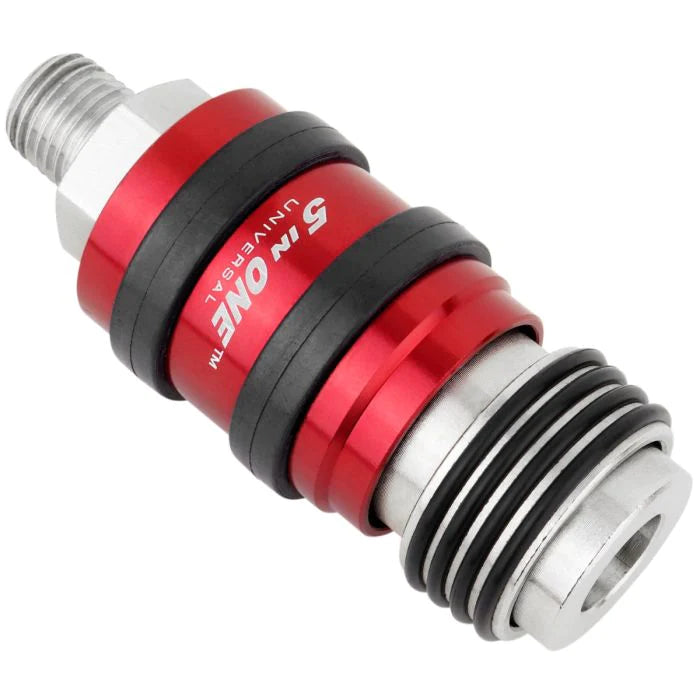 Milton S-1751 5 In One® Universal Safety Exhaust Quick-Connect Industrial Coupler, 1/4" Male NPT (Single Pack)