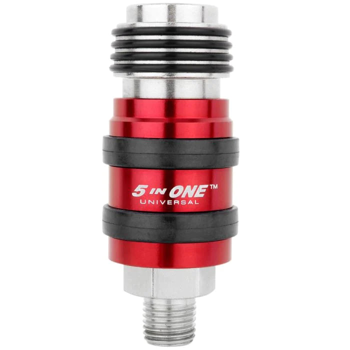 Milton S-1751 5 In One® Universal Safety Exhaust Quick-Connect Industrial Coupler, 1/4" Male NPT (Single Pack)