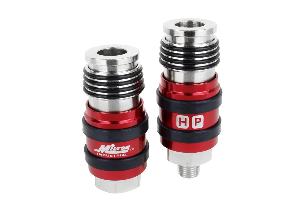 Milton 1757 2 In ONE Universal Safety Exhaust Industrial Coupler, 1/4" NPT x 3/8" Body Flow