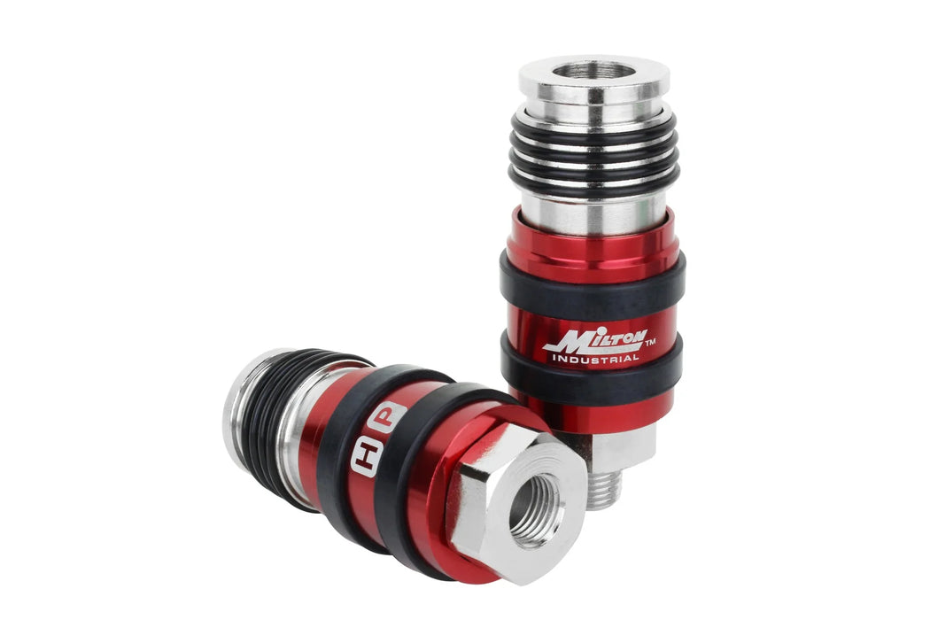 Milton 1757 2 In ONE Universal Safety Exhaust Industrial Coupler, 1/4" NPT x 3/8" Body Flow