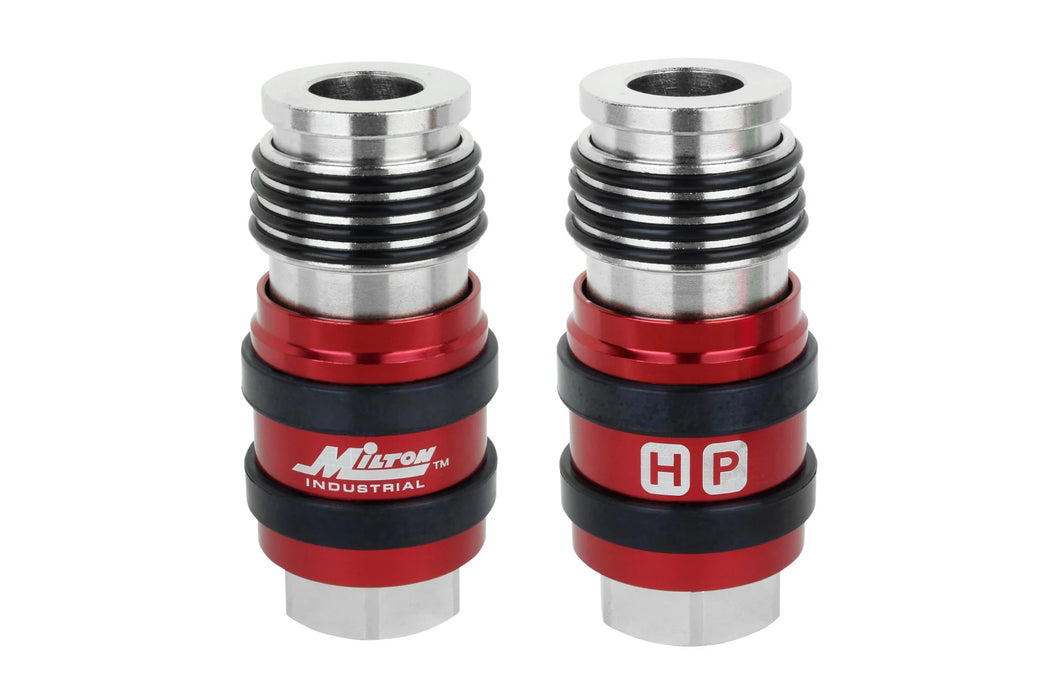 Milton 1757 2 In ONE Universal Safety Exhaust Industrial Coupler, 1/4" NPT x 3/8" Body Flow