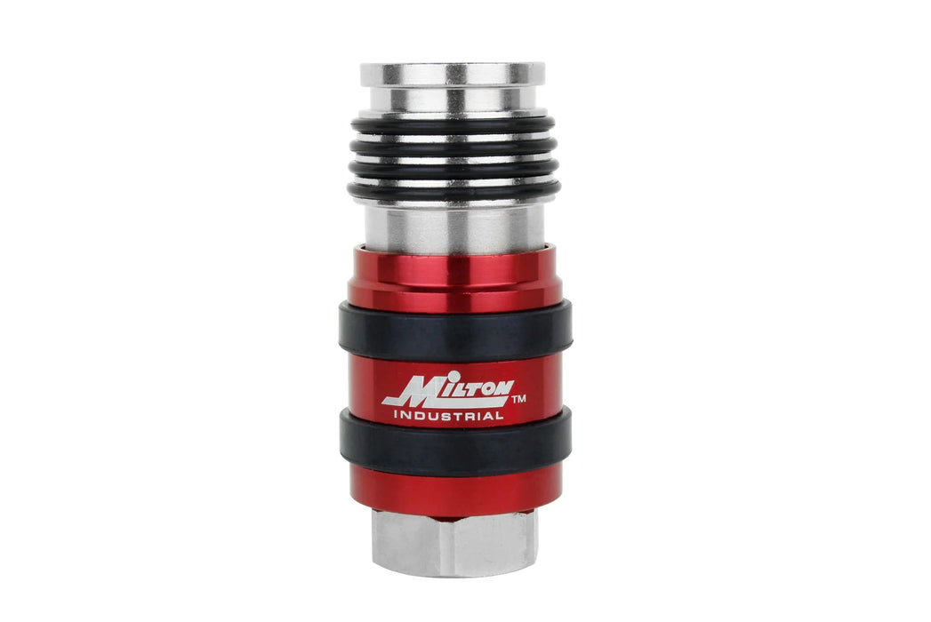 Milton 1759 2-In-ONE Universal Safety Exhaust Industrial Coupler, 3/8" NPT x 3/8" Body Flow