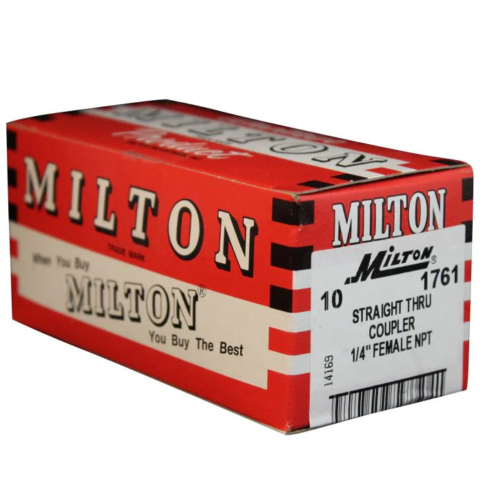 Milton 1761 1/4" FNPT Straight Through Coupler