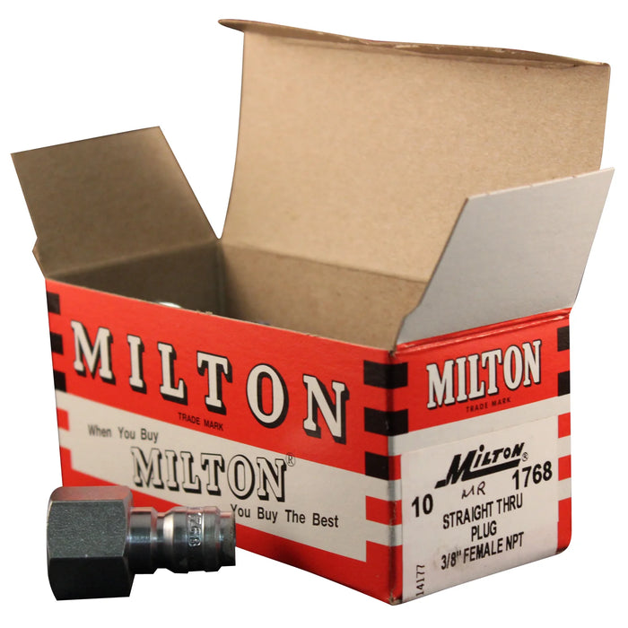 Milton 1768 3/8" FNPT High Pressure Straight Through Plug