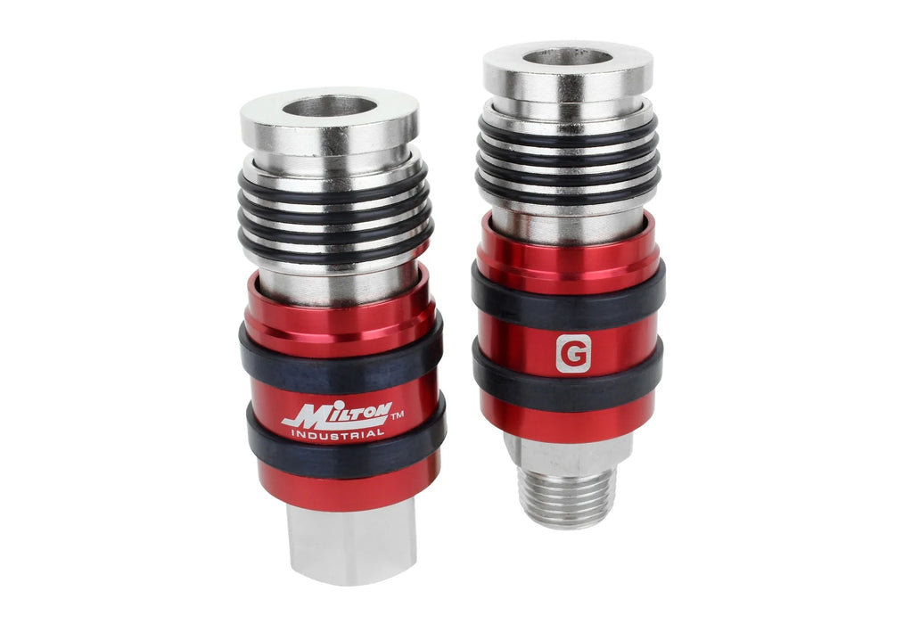 Milton 1773 G-Style Universal Safety Exhaust Industrial Coupler, 1/2" NPT x 1/2" Body Flow