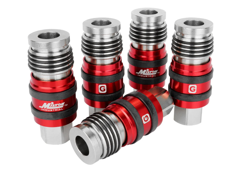 Milton 1774 G-Style Universal Safety Exhaust Industrial Coupler, 1/2" NPT x 1/2" Body Flow