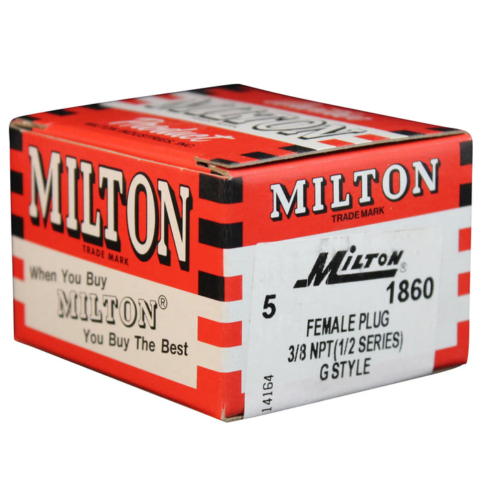 Milton 1860 3/8" FNPT G-Style Plug (Box of 5)