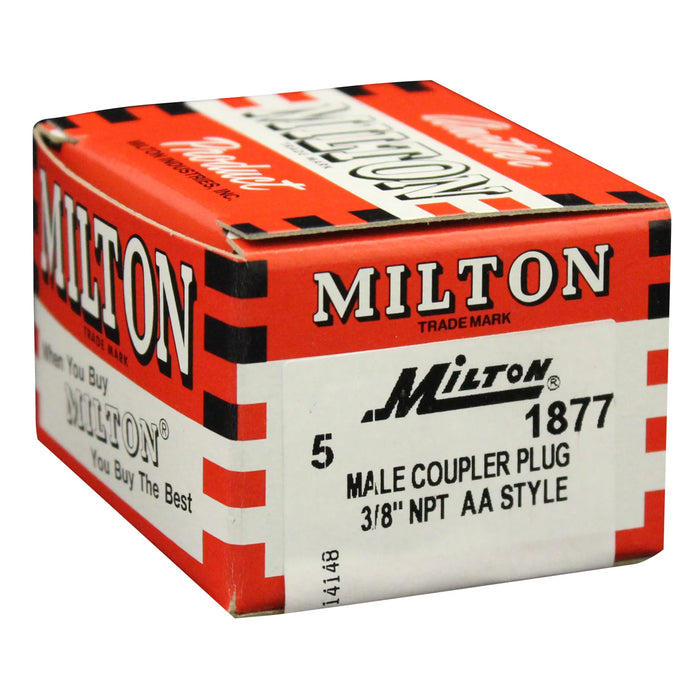 Milton 1877 3/8" MNPT AA-Style Plug (Box of 5)