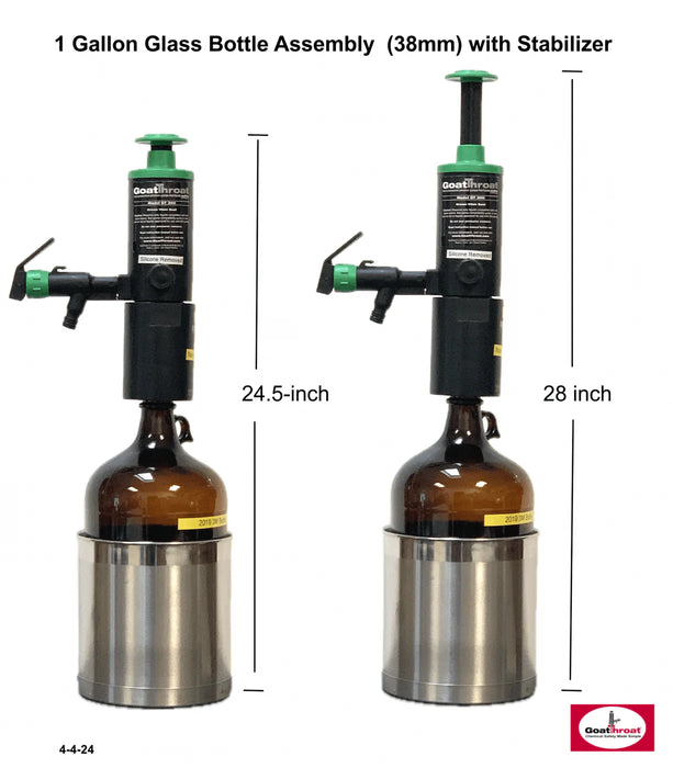 Goat Throat 38mm 1 gallon bottle threaded Viton adapter with Stabilizer GT226265MV