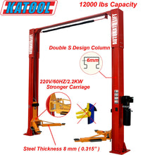 Load image into Gallery viewer, Katool KT-M120 Two Post Clear-floor Vehicle Lift 12,000lbs