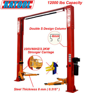 Katool KT-M120 Two Post Clear-floor Vehicle Lift 12,000lbs