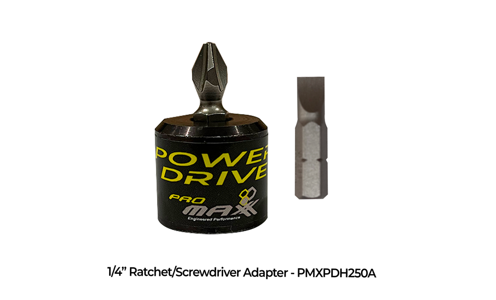 ProMAXX PMXPDH250A HEX DRIVER CONVERTS 1/4" DRIVE RATCHET/SCREWDRIVER - POWERDRIVE HEX