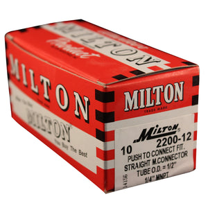 Milton  2200-12 1/4" MNPT 1/2" OD Push-to-Connect Tube Fitting (Box of 10)