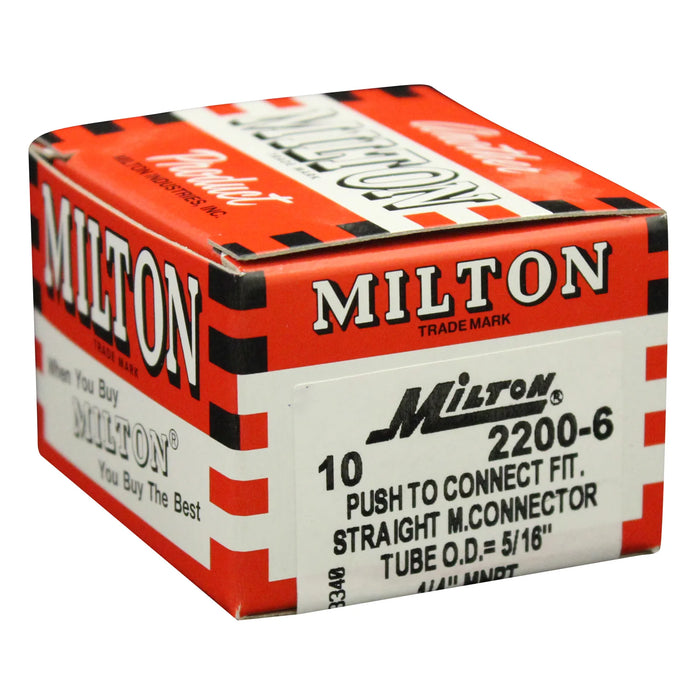 Milton 2200-6 1/4" MNPT 5/16" OD Push-to-Connect Tube Fitting (Box of 10)