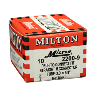 Milton 2200-9 1/4" MNPT 3/8" OD Push-to-Connect Tube Fitting (Box of 10)