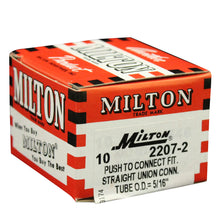 Load image into Gallery viewer, Milton 2207-2 5/16&quot; OD Push-to-Connect Straight Union (Box of 10)