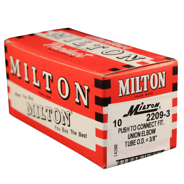 Milton 2209-3 3/8" OD Push-to-Connect Elbow Union (Box of 10)