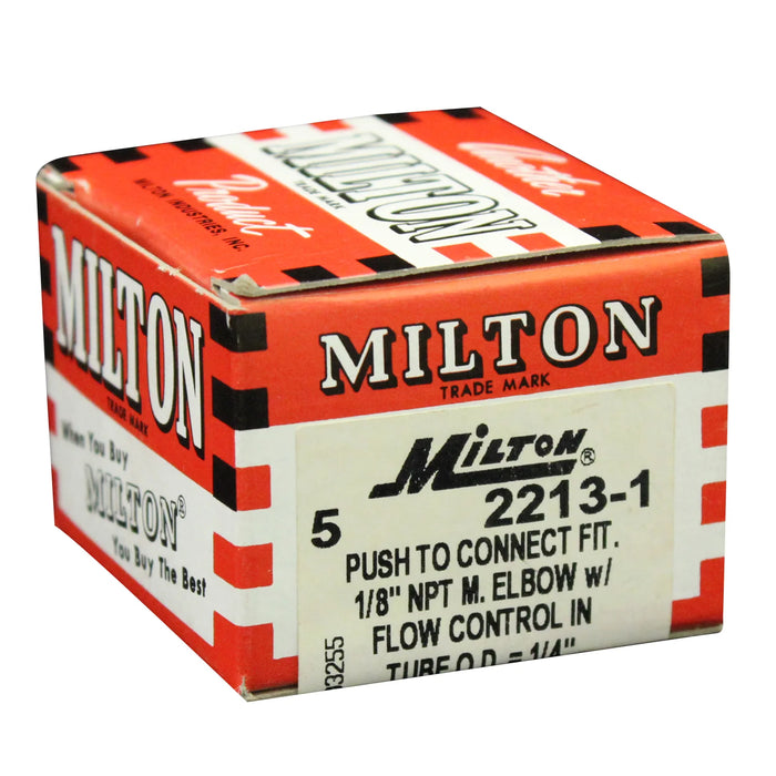 Milton 2213-1 1/8" MNPT 1/4" OD Push-to-Connect Meter In Flow Control (Box of 5)