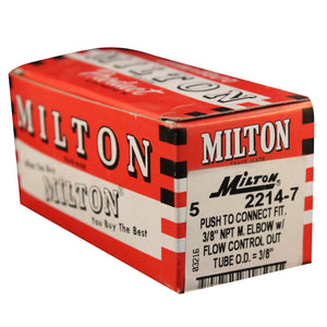 Milton 2214-7 3/8" MNPT 3/8" OD Push-to-Connect Meter Out Flow Control (Box of 5)