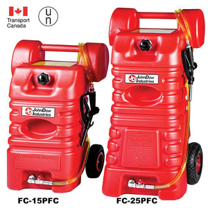 JohnDow FC-25PFC 25-Gallon Poly Portable Gas Caddy | 1 Unit | Gravity Flow | UN/DOT & Transport Canada Approved | Hand Siphon Pump Included | For Automotive, Marine, Landscape & Recreation