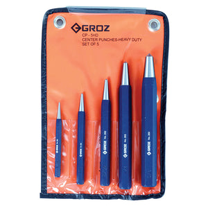 Groz Heavy-Duty Center Punch Set, (Pack of 5) 25205