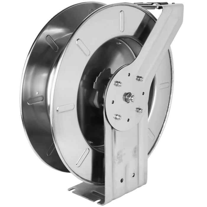 Zeeline 2750-12SS - Milton® Industrial Stainless Steel Hose Reel Retractable, 1/2" NPT, Hose Capacity 25', 35', And 50', 300 PSI (Hose Not Included)